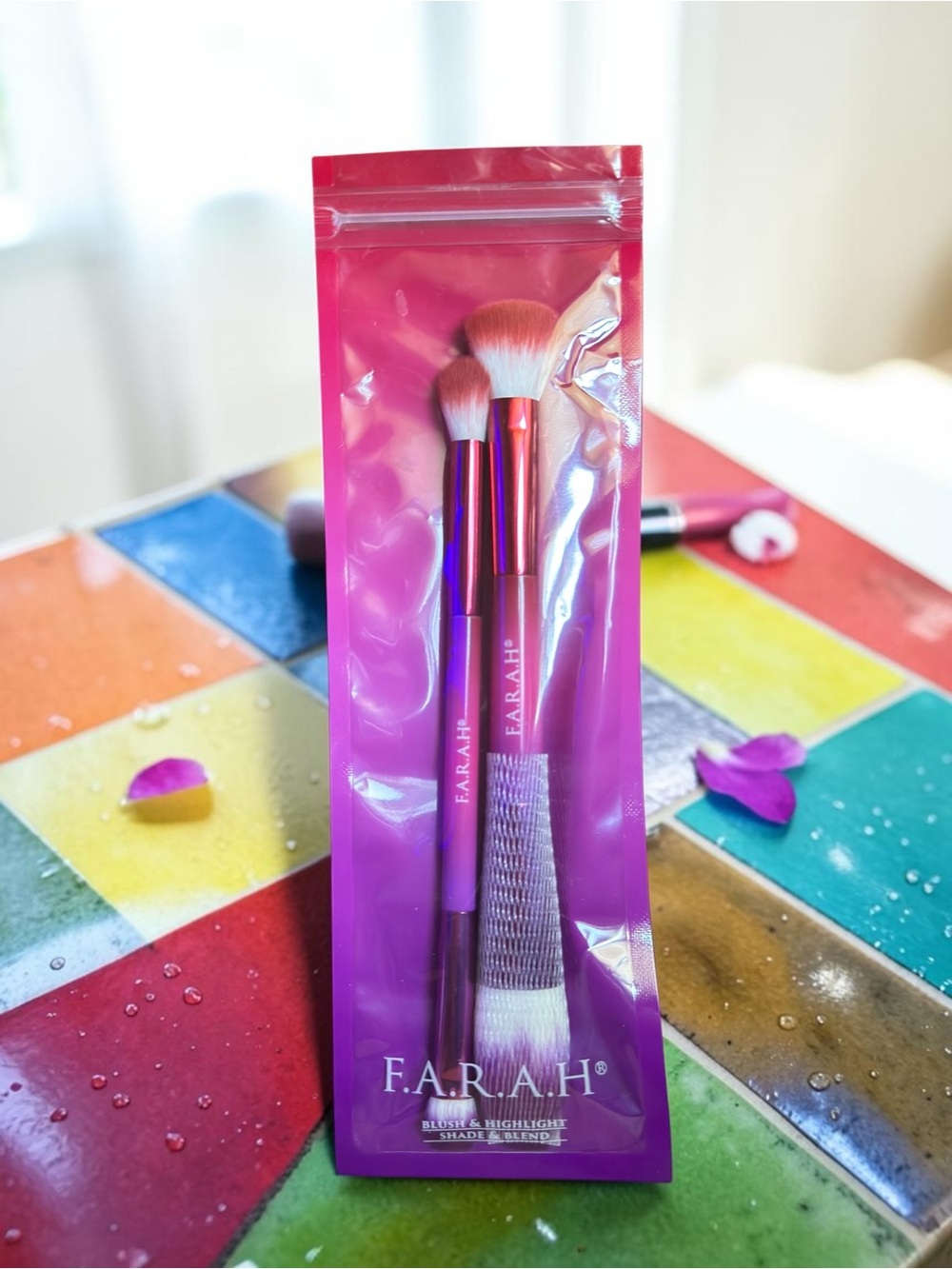 F.A.R.A.H Pink 3-Piece Makeup Brush Set - Eye & Face Blending